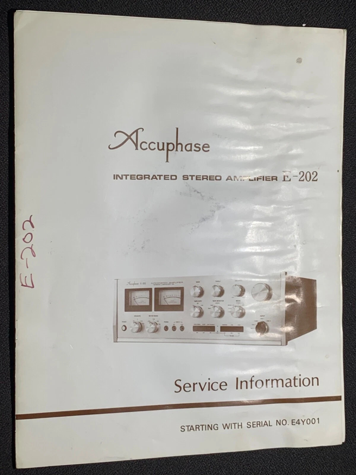 ACCUPHASE E-202 Amplifier Service Manual Photocopy