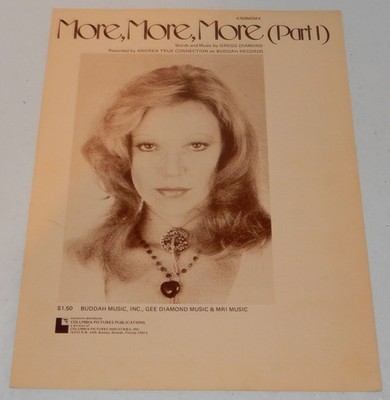 More More More Andrea True Connection Vintage 1976 Sheet Music Disco Buddah Rec