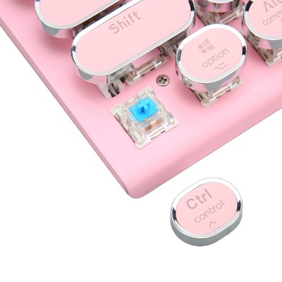 Mechanical Keyboard 83 Key Knob Control Round Keycaps Ergonomic Plug And Pla Fit