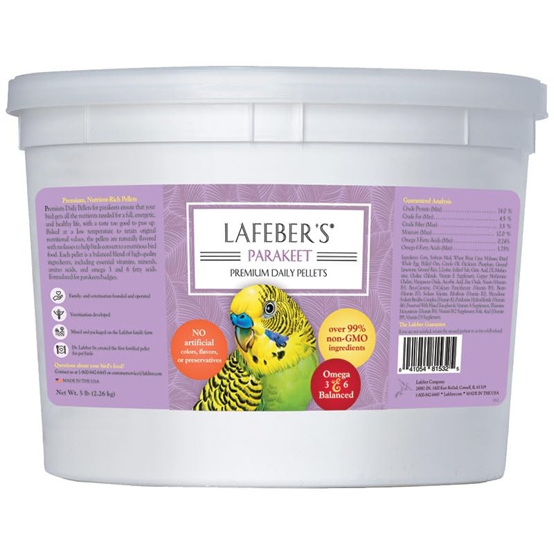LAFEBER'S Premium Daily Diet Pellets Pet Bird Food, Made 5 P