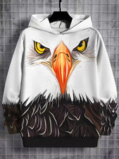 3D Eagle Pattern All Over Print Hoodie