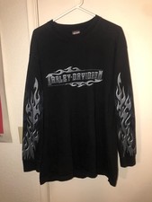 Vtg 2006 Harley Davidson Long Sleeve Chrome Flame Biker T-shirt Xl Black Rare Vtg 2006 Harley Davidson Long Sleeve Chrome Flame Biker T-shirt Xl Black Rare