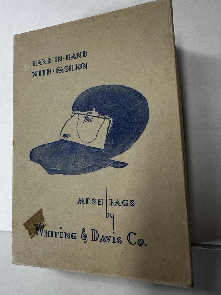 Vintage Purse Whiting and Davis Silvertone Mesh Handle with Original Box - Image 3 of 4