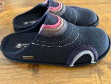 HAFLINGER Flair Bakail BLUE wool slipper Arch Support Men US 13 EU 46