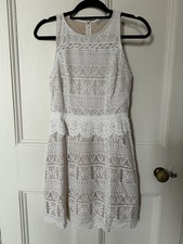 Image of New Summer All Saints Ivory Cream Melia Lined Lace Dress Size 8