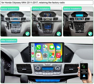 #ad Carplay For 2011 2017 Honda Odyssey Radio GPS Navigation Bluetooth w Cam $124.42