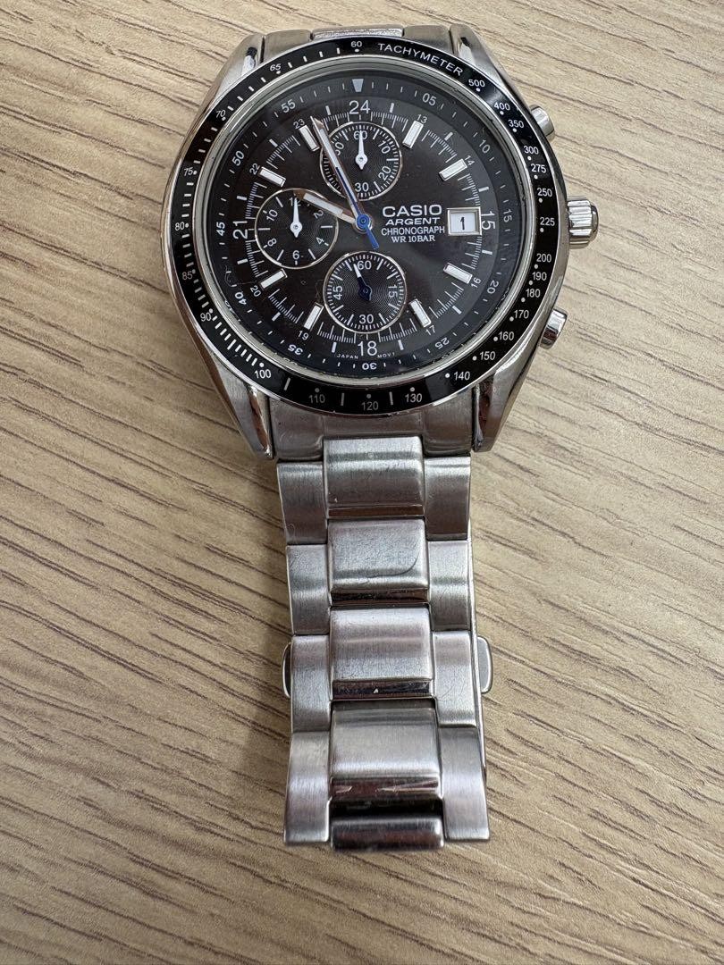 Casio Argent Chronograph Watch Battery Replacement Service