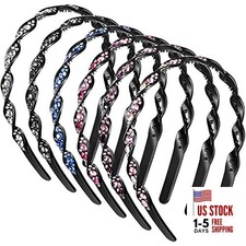 6 Pcs Headband with Teeth for Women, non Slip Beaded Hair Band for Women and