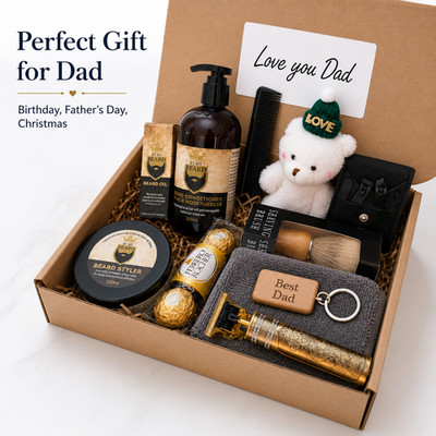 Personalisierter Herren Pflege Geschenkkorb Vatertag Geburtstag Geschenk für Papa