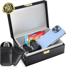 Faraday Box with 2 Pouch Set Keyless Car Key RFID Signal Blocker Anti-Theft Safe