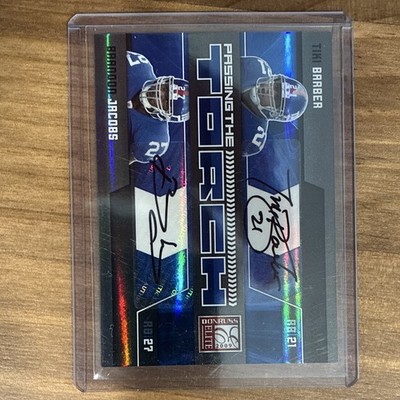 2009 Donruss Elite Passing Torch Dual Auto Tiki Barber Brandon Jacobs 15/25