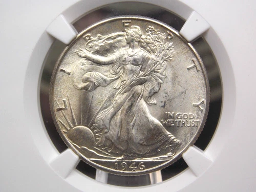 1946 "D" Walking LIBERTY Silver Half Dollar 50c NGC MS66 #024 BU GEM Unc ECC&C