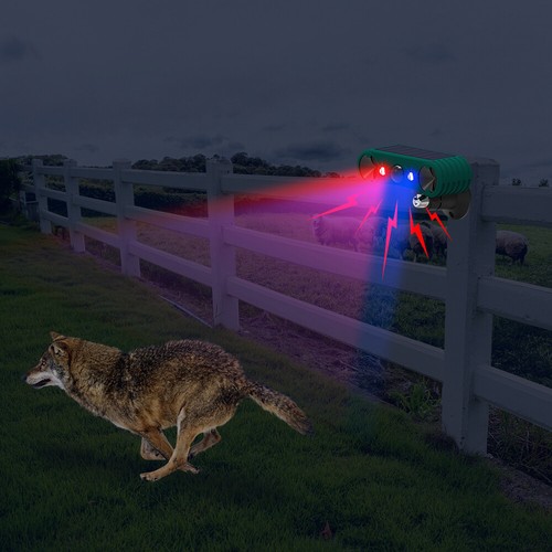 Solar Powered Motion Sensor Security Alarm Voice And Light Warning Outdoor Farm - Picture 10 of 14
