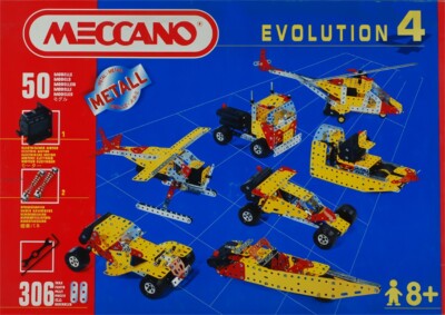 MECCANO EVOLUTION 4 VINTAGE BAUSPIEL 306 ELEMENTE NEU SEALED!!