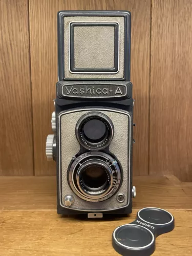 *Rare Gray : Near Mint ++* Yashica A 6x6 TLR Film Camera Yashikor 80mm F/3.5 /JP