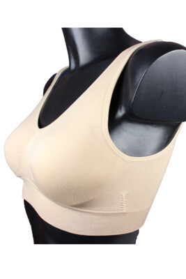2 Stück Push Up Sport BH BRA Top Form ohne Bügel Bustier Microfaser Bo Organza