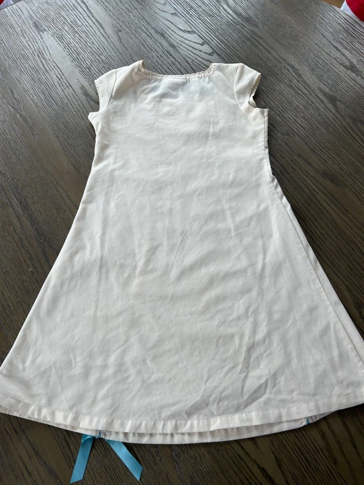 American Girl Night dress cream with blue ribbon accents Size XS 6 - Image 4 of 4