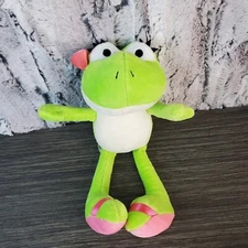 Spring Frog Froggy Plush 10" Stuffed GIRL Sandals Flip Flops Flower Eyelashes 