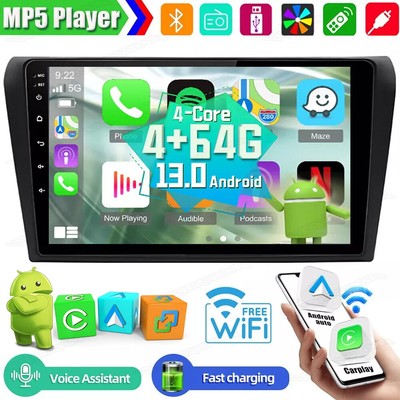 Android 13 Car Radio 9''For Mazda 2004-2009 GPS Stereo Apple Carplay Navi WiFi BT