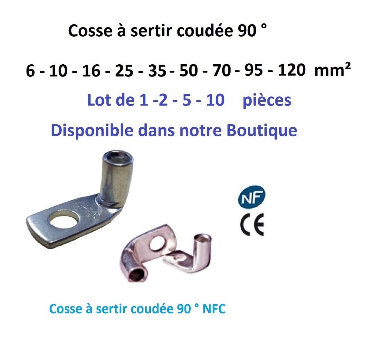 Lot De 20 Cosses à Sertir Rondes 12x2 Mm - Pour Câbles 1,5-2,5 Mm² / 14-16 AWG