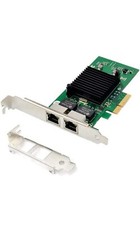 Dual Port RJ-45 10/100/1000Mbps PCI-Express x 4 Gigabit Ethernet Server Adapt...