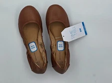 Women's Time and Tru Basic Brown Scrunch Ballet flat Shoe.