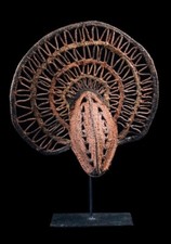Máscara de ñame, máscara, vanderia, mimbre, arte tribal, Oceanía, 40 cm