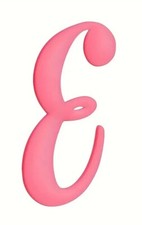 Bogg Bag Charm Letter E Pink Rubber Beach Tote Accessory Initial 4" Inches