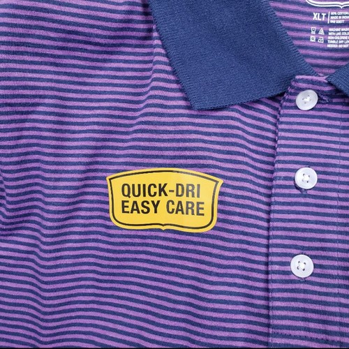 Foundry Big & Tall XLT Mens Short Sleeve Purple/Navy Striped Quick Dri Collared - Picture 9 of 9