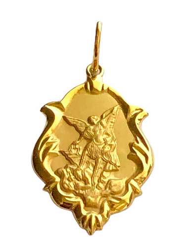 18k Gold St Michael the Archangel Medal 
