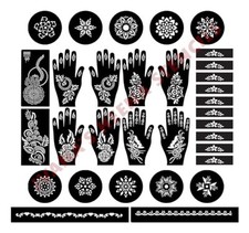 Henna Mehandi Tattoo Stencil Reusable Set of 32 Pcs For Women  Girls