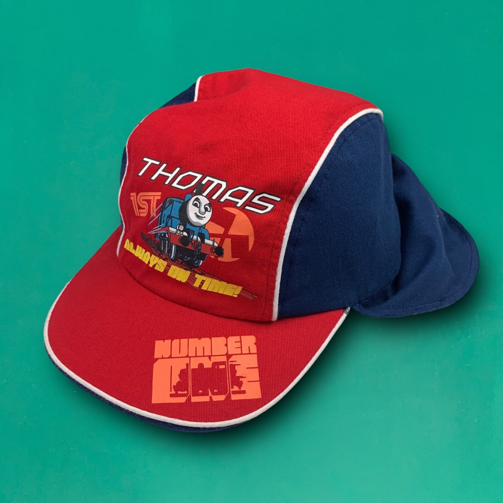 Thomas the Tank Engine Vintage Gráfico Patinador Surfer Solapa Gorra Roja