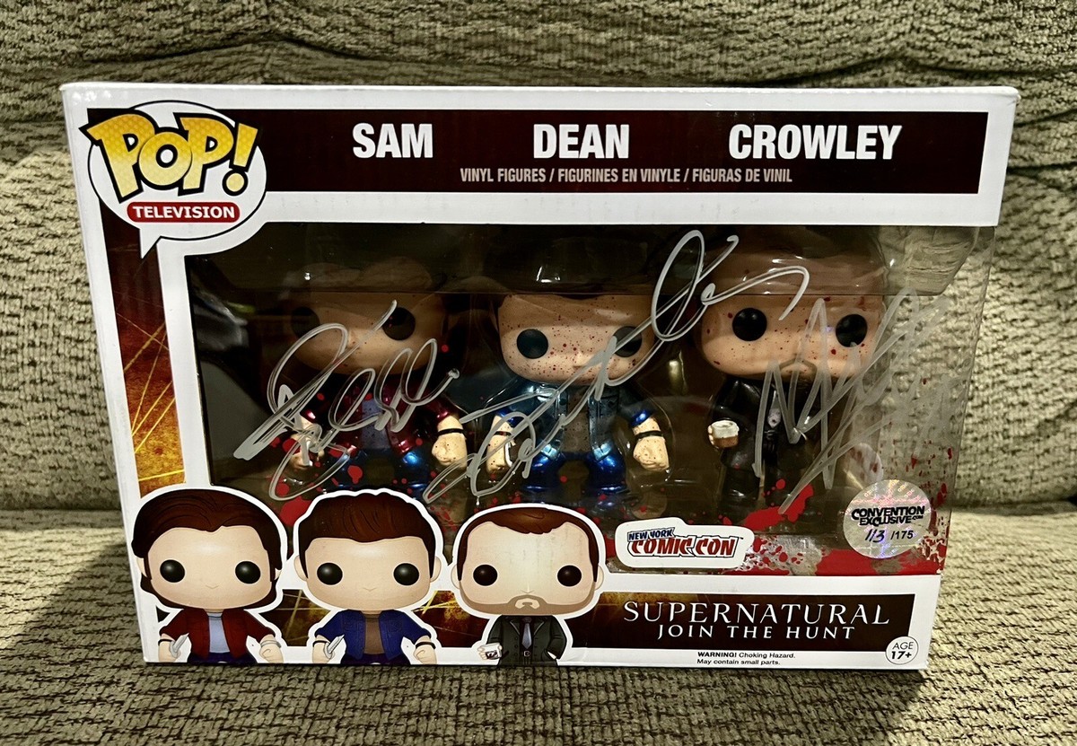 SUPER NATURAL　FUNKO POP! SAM/DEAN Funko Pop Sam Dean Crowley NYCC Bloody Metallic Signed JSA