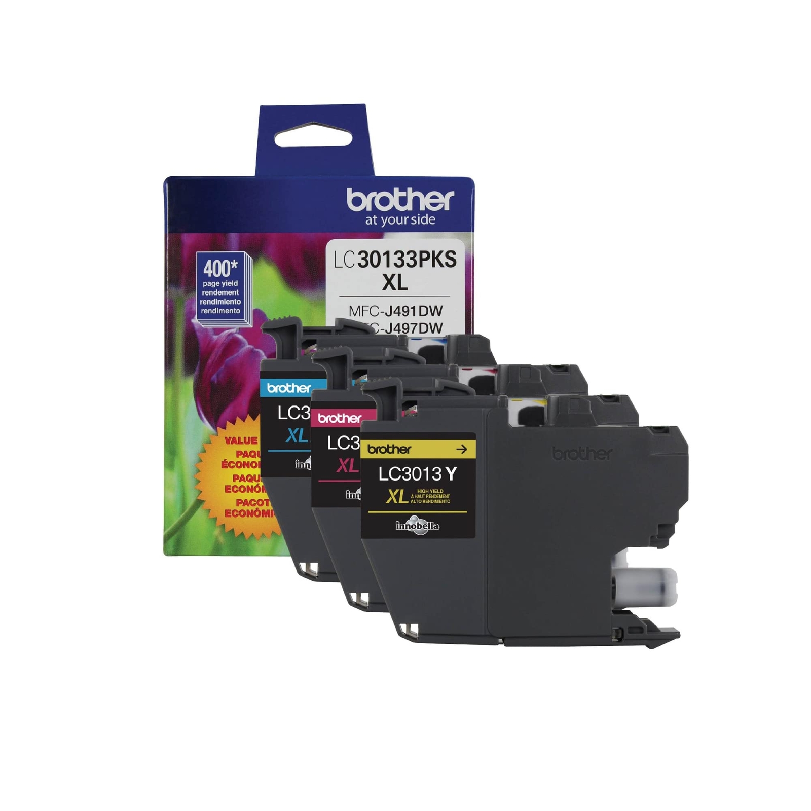 Printer Genuine LC30133PKS 3-Pack High Yield Color Ink Cartridges, Page Yield...-image