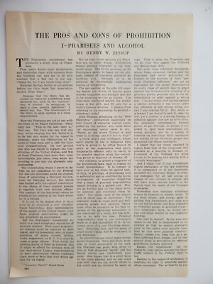 #ad Prohibition Pros amp; Cons Original 1923 Article Outlook 8x11quot; 3pp $33.28
