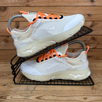 Nike Turnschuhe Damen Größe UK 4 React Live weiß orange Mesh Fitness Laufschuhe GS