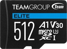Team Group 512GB Elite microSDXC UHS-I U3, V30, A1 Model TEAUSDX512GIV30A103