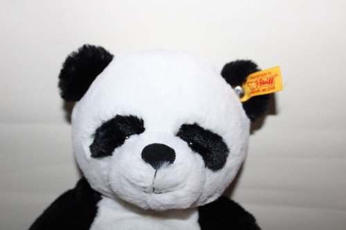 steiff original Panda Teddybär schwarz weiß Top Zustand mit Ohrstecker - Bild 2 von 3