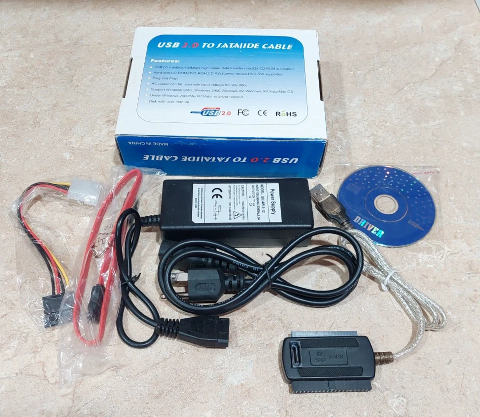 R-Driver III 3 USB 2.0 To SATA IDE Cable 2.5" HDD 3.5" CD DVD DRIVES W/ AC POWER - Image 2 of 3