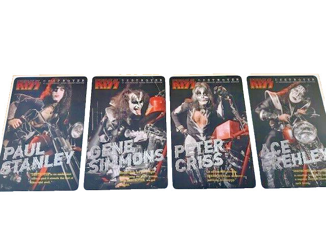 Kiss Destroyer Army Kit Motorcycle Cards Set of 4 Ace Frehley Paul Peter & Gene