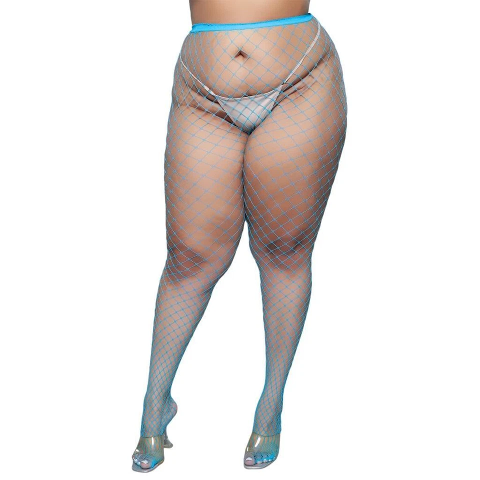 Pantimedias Red Diamante Azul Turquesa Gran Tamaño Regular o Talla Grande 2303 Foto 4 de 4