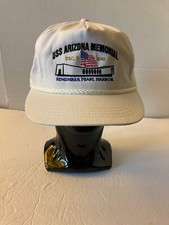 NEW Vintage USS Arizona Memorial Hat Made in USA Pearl Harbor Snapback Trucker