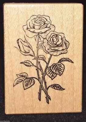 PSX Roses Long Stemmed Single Rubber Stamp Floral USA Model D 670 Free Ship