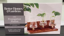 Better Home  Garden Propagation Station 3 Glass Vases  Stand NEW