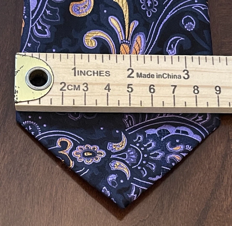 Sean John Black Purple 100% Silk Men’s Neck Tie Made In China - Imagem 4 de 4