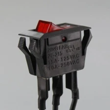 ZING EAR ON-OFF BLACK SNAP-IN LIGHTED ROCKER SWITCH ZE-215 NEW R02J