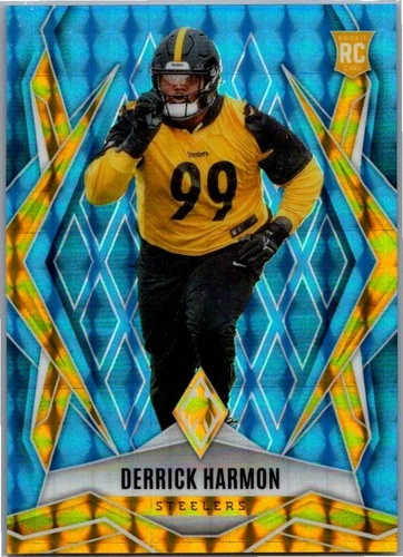 2025 Panini Phoenix #241 Derrick Harmon Light Blue Pyramids Prizm #/385