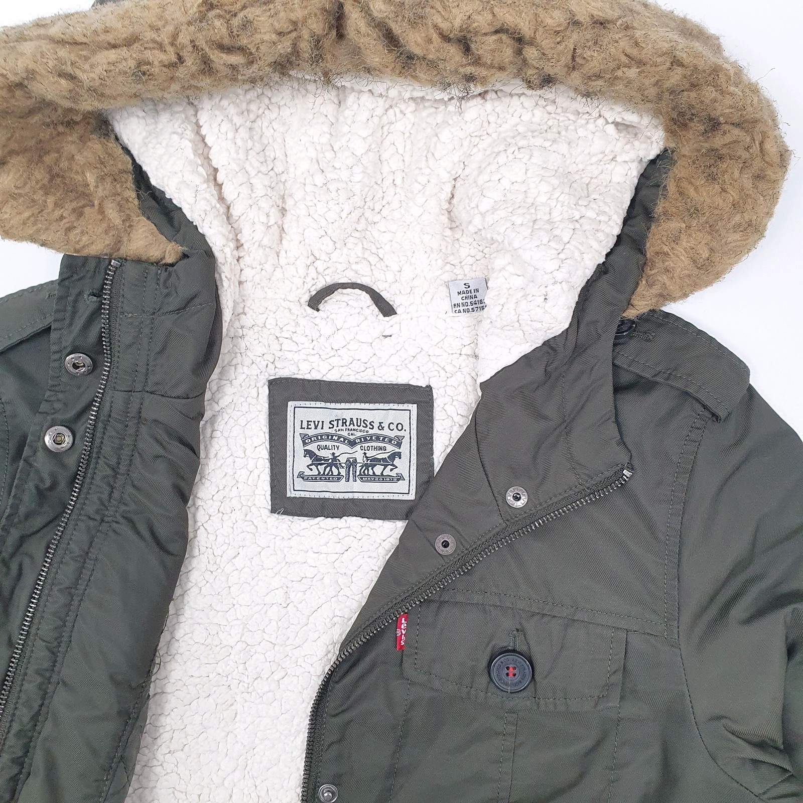 LEVIS Parka Jacket Coat Insulated Padded Womens S image 3
