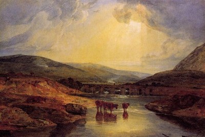 Turner Joseph Mallord William Abergavenny Bridge Monmountshi Vintage Kunstdruck P