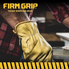 NWT Firm Grip Full Grain Deerskin Leather Work Gloves Size Med 5137 Heavy Duty